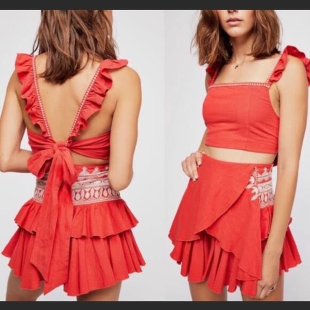 Free People Crop Top/Skort Set